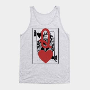 Queen of Hearts: Bold Red Heart Overlay Tank Top